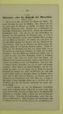 XVI. Miltiades, oder die Schlacht bei Marathon. (490 v. Chr.)