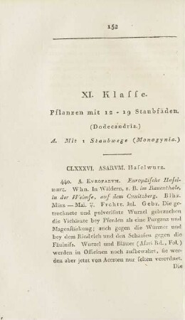 XI. Klasse. Pflanzen mit 12-19 Staubfäden