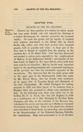 Chapter XVIII. Growth of the tea industry