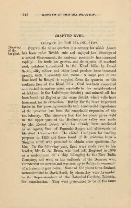Chapter XVIII. Growth of the tea industry