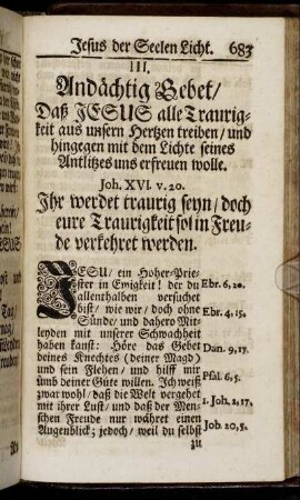 III. Andächtig Gebet.