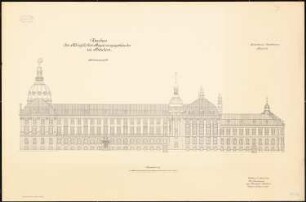 Regierungsgebäude, Potsdam: Aufriss Seitenansicht 1:150