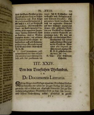 Tit. XXIV. Von den Brieflichen Uhrkunden. [...]