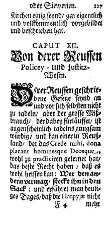 Caput XII. Von derer Reussen Policey- und Justitz-Wesen