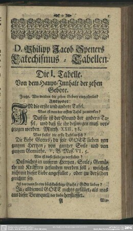 D. Philipp Jacob Speners Catechismus-Tabellen