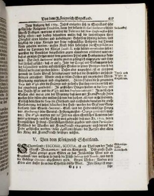 V. Von dem Königreich Schottland.