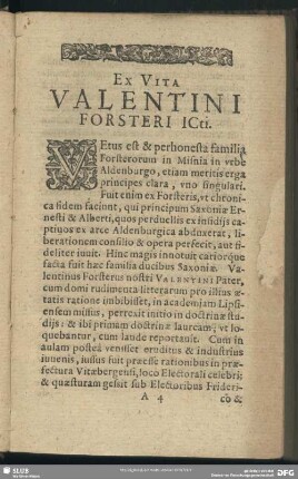 Ex Vita Valentini Forsteri ICti