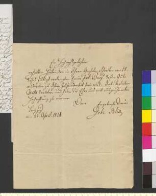 Brief von Felix, Gebrüder an Goethe, Johann Wolfgang von