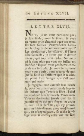 Lettre XLVII. - Lettre LII.