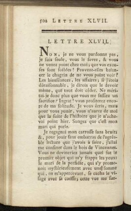 Lettre XLVII. - Lettre LII.