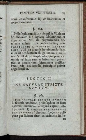 Sectio II. Jus Naturae Stricte Sumtum.