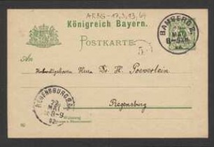 Brief von Georg Fischer an Hermann Poeverlein
