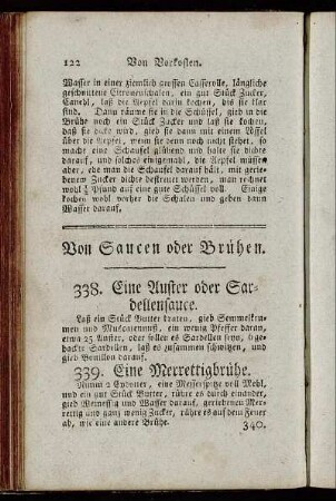 Von Saucen oder Brühen.