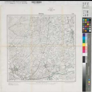 Bottrop (Bottrop) Essener Straßenbahnen Linie Borbeck - Bottrop Blatt 1 Übersichtskarte Bottrop 1895 1 : 25 000 (44 x 45) Einzeichnung in Meßtischblatt A. Philippi, Baurat KSM Nr. 1124,1