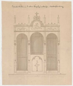 Thiersch, Friedrich von; Aschaffenburg; Kapuzinerkirche, Erweiterung - Beichtstuhl (Ansicht)