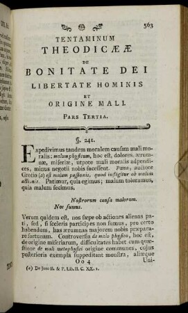 Tentaminum Theodicææ De Bonitate Dei Libertate Hominis Et Origine Mali. Pars Tertia