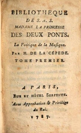 Bibliothèque universelle des dames. Classe 11, Musique. 1. 1787