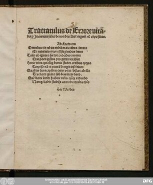 Tractatulus de Errore vita[n]do
