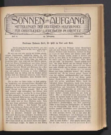 Heft 6. 19. Jahrgang. März 1917
