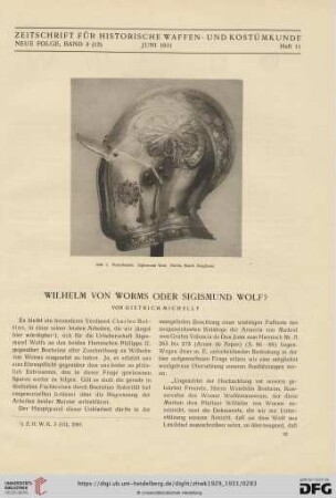 Wilhelm von Worms oder Sigismund Wolf?