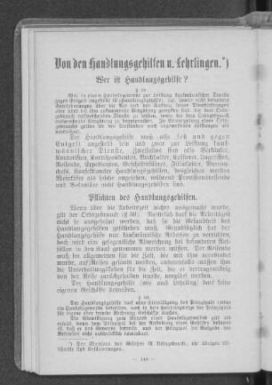 Von den Handlungsgehilfen u. Lehrlingen.
