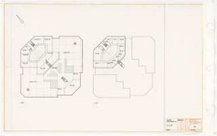 Zentralbibliothek der Landbauwissenschaft, Bonn Neubau: Vorentwurf D, Grundriss 1.OG, 2.OG, 1:200