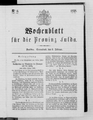 Nr. 6, Ausgabe vom 6. Februar 1858
