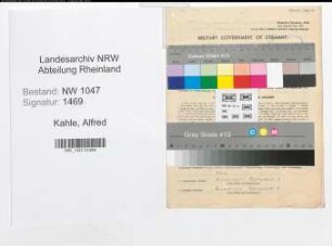 Entnazifizierung Alfred Kahle , geb. 08.03.1914 (Angestellter)