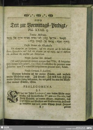 [Erklärung der Vormittags-Predigt, Psal. XXXII. 5]