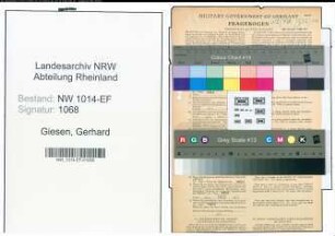 Entnazifizierung Gerhard Giesen , geb. 01.03.1884 (Arbeiter)
