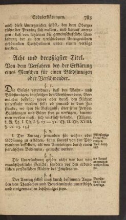 Acht und dreyßigster Titel