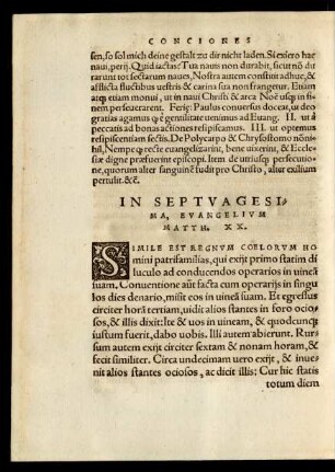 In Septuagesima, Evangelium Matth. XX.