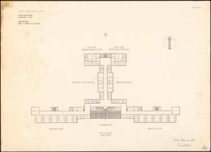 Krankenhaus: Hauptgebäude: Grundriss 2. Obergeschoss 1:200