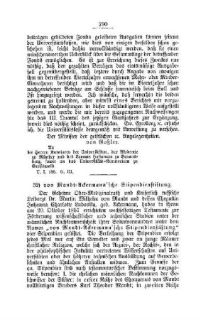 von Mandt-Ackermann`sche Stipendienstiftung : [A. Universitäten]