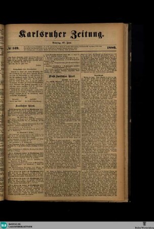 Karlsruher Zeitung, [No. 149]