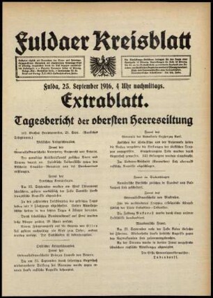 Ausgabe vom Montag, den 25. September 1916.