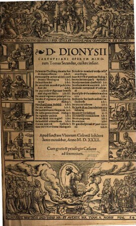 D. Dionysii Carthvsiani Opervm Minorum Tomus ..., 2
