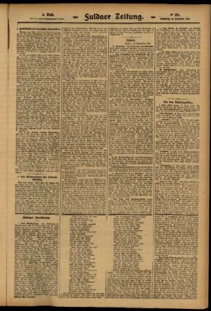 Zweite Ausgabe vom Donnerstag, den 18. September 1913.
