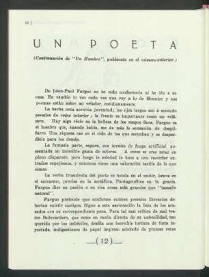 Un poeta : (Continuación de "Un hombre", publicado en el número anterior.)