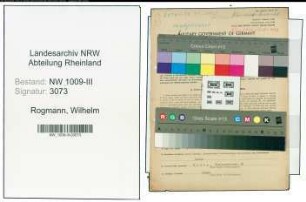 Entnazifizierung Wilhelm Rogmann , geb. 20.04.1891 (Kaufmann)