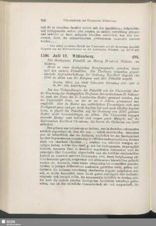 493. 1596, Juli 12. Wittenberg