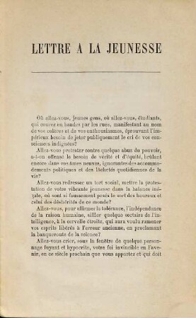 L'Affaire Dreyfus : Humanité-Vérité-Justice. Lettre à la Jeunesse