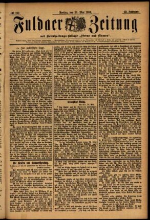 Ausgabe vom Freitag, den 29. Mai 1896.