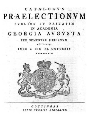 WS 1802: Catalogus praelectionum publice et privatim in Academia Georgia Augusta ... habendarum