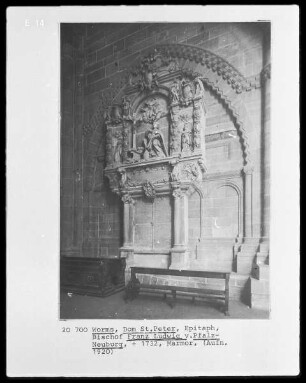 Wandgrabmal des Bischofs Franz Ludwig von Pfalz-Neuburg (+ 1732)