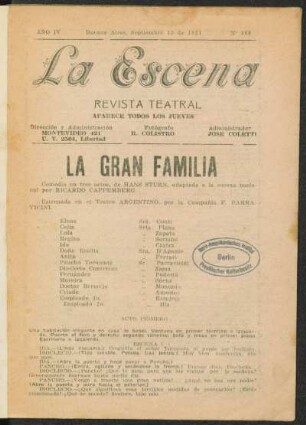 La gran familia : comedia en tres actos