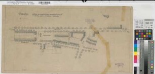 Münster (Münster) Wohnhäuser Grevener-Kinderhauser Straße Lageplan 1946 1 : 1000 37 x 74 Zeichnung Gemeinnützige Wohnstättengesellschaft Münsterland Wohnungsgesellschaft Münsterland