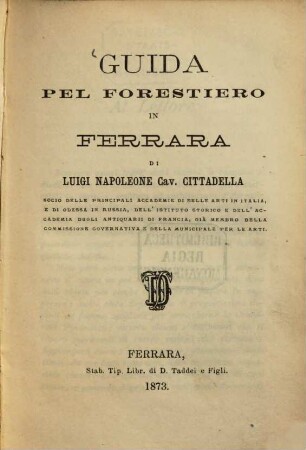 Guida pel forestiere in Ferrara