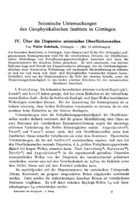Seismische Untersuchungen des Geophysikalischen Instituts in Göttingen