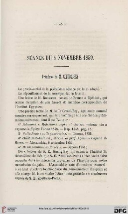 Séance du 4 novembre 1859